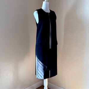 L.A.M.B. Long Black Sleeveless Open Vest Jacket Size 4